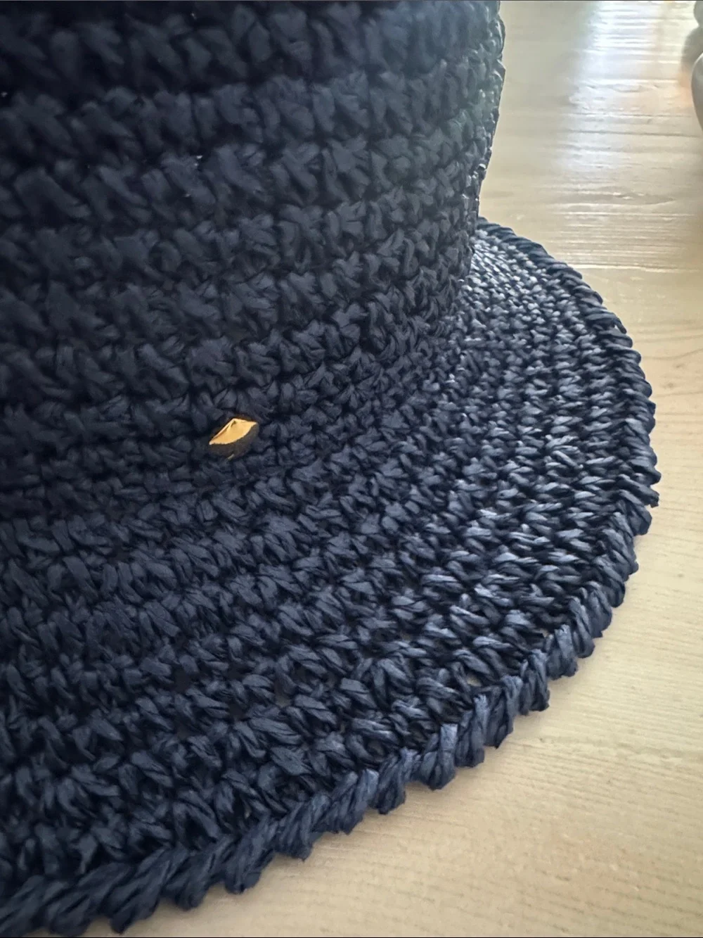 kate spade navy woven bucket hat